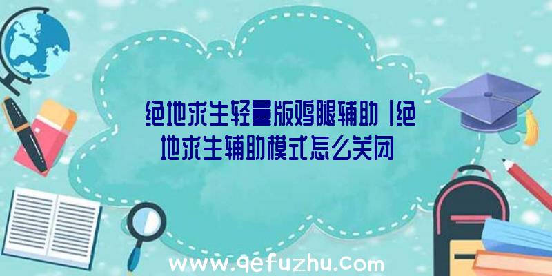 「绝地求生轻量版鸡腿辅助」|绝地求生辅助模式怎么关闭